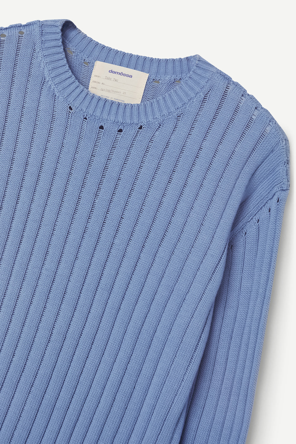 Calobra Open Knit Blue Sweater