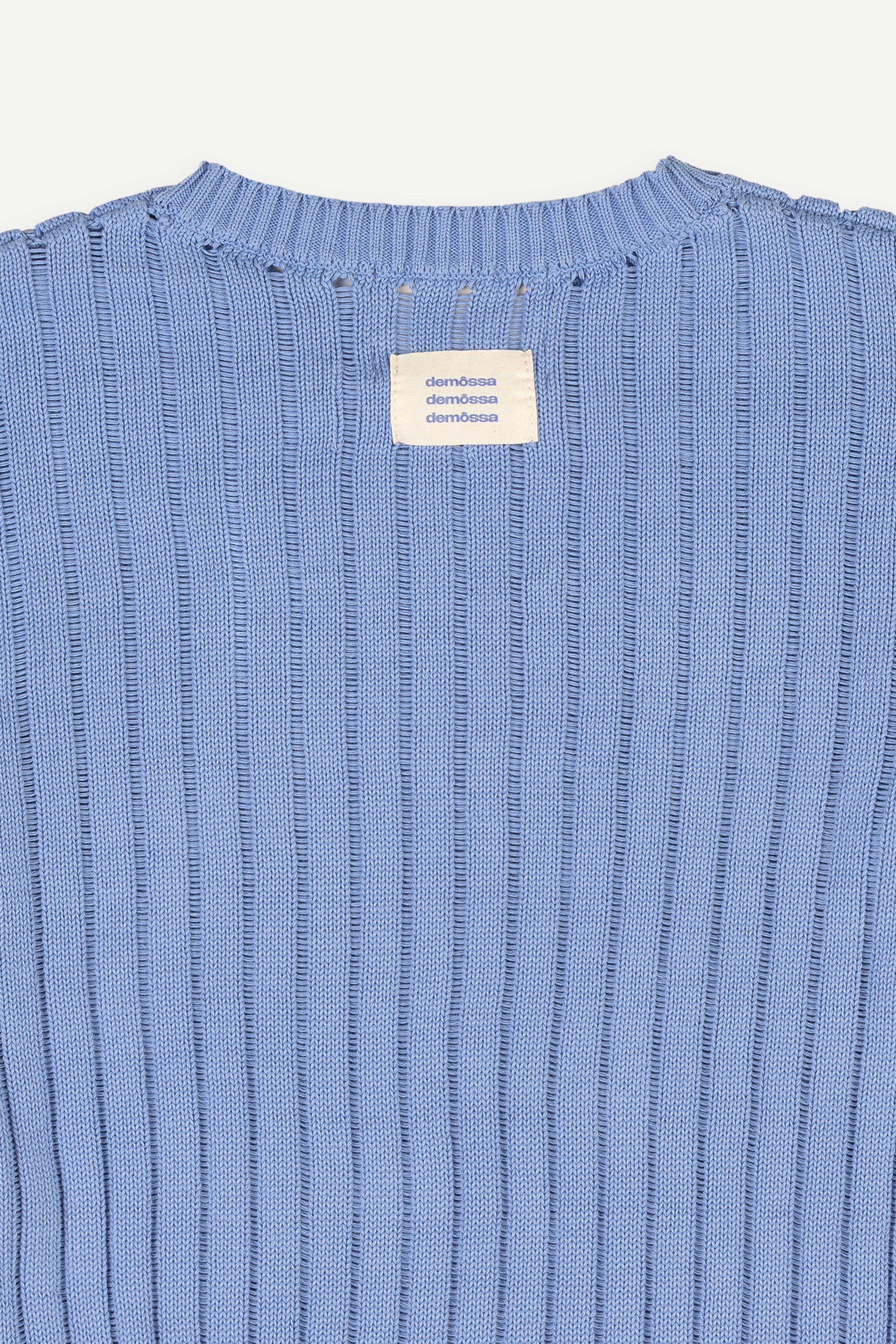 Calobra Open Knit Blue Sweater
