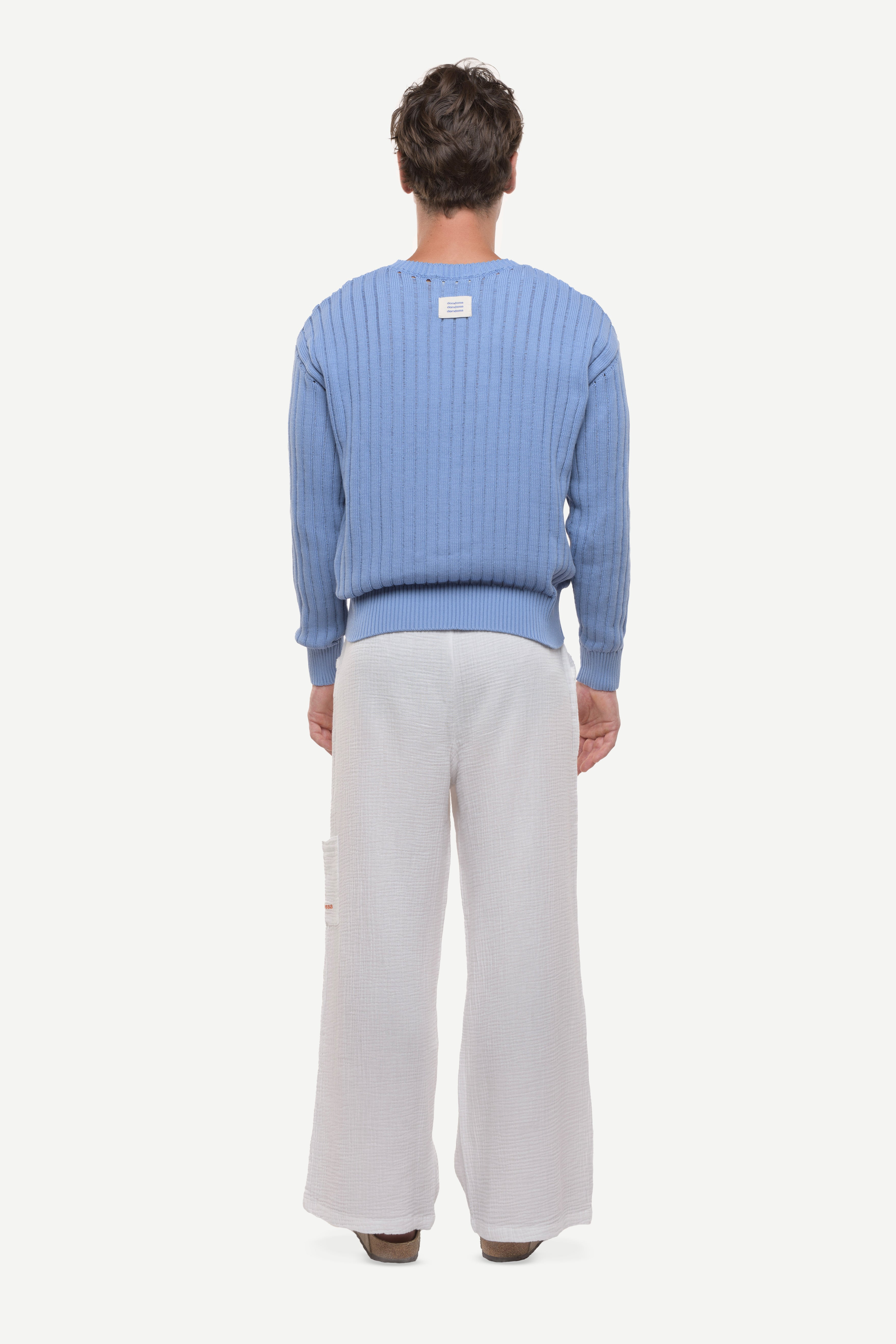 Calobra Open Knit Blue Sweater