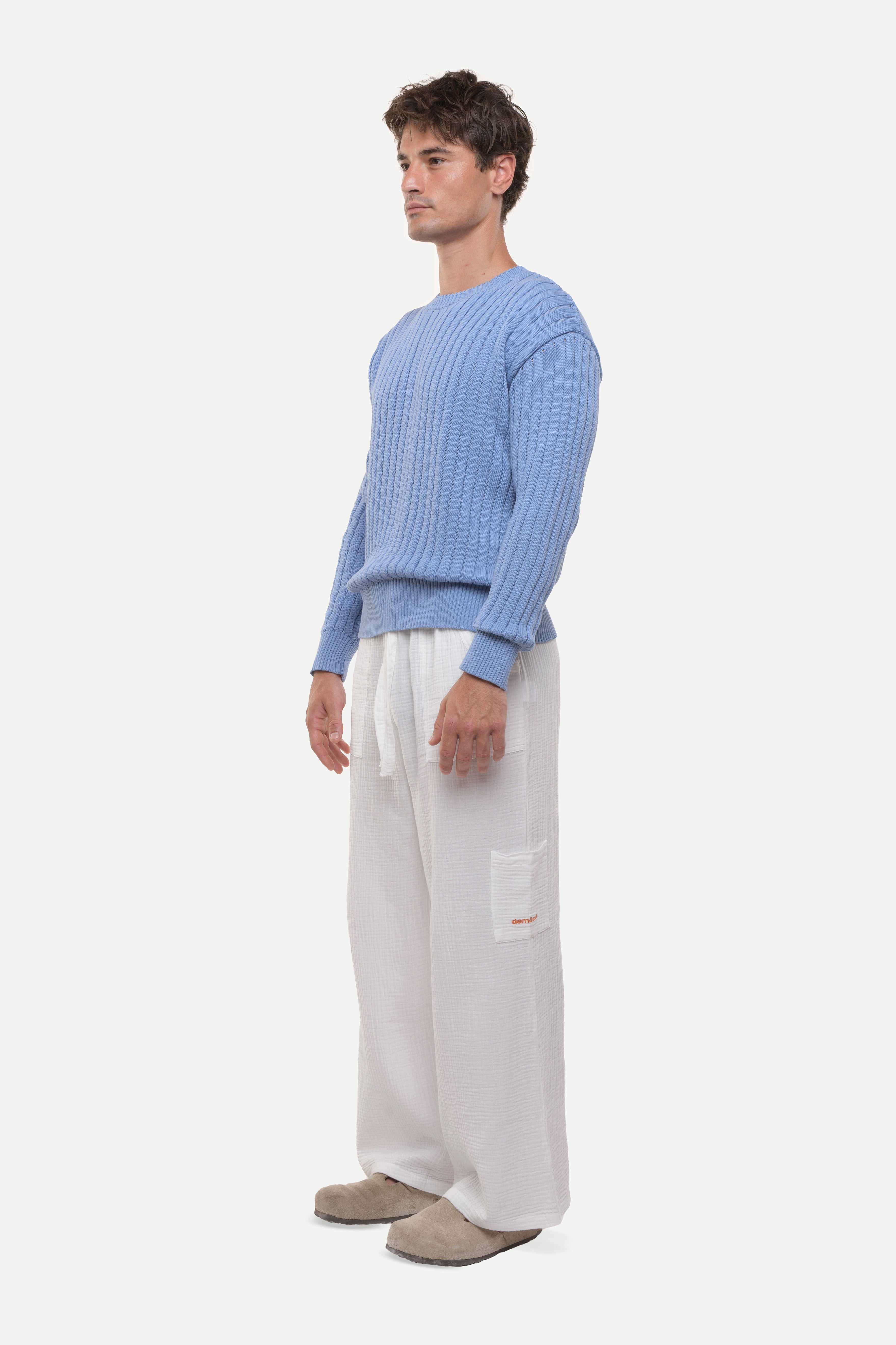 Calobra Open Knit Blue Sweater