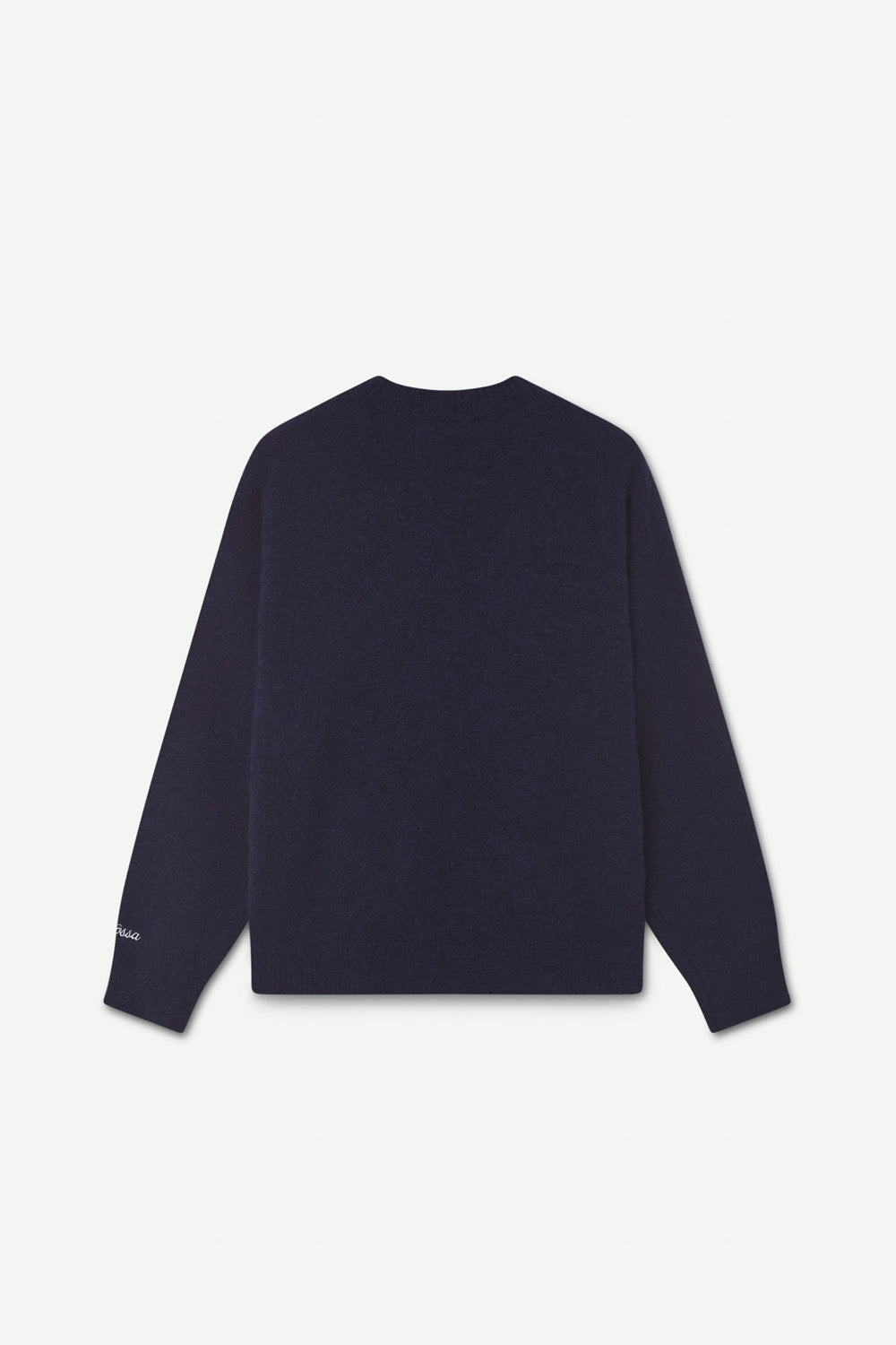 navy sweater on a white background