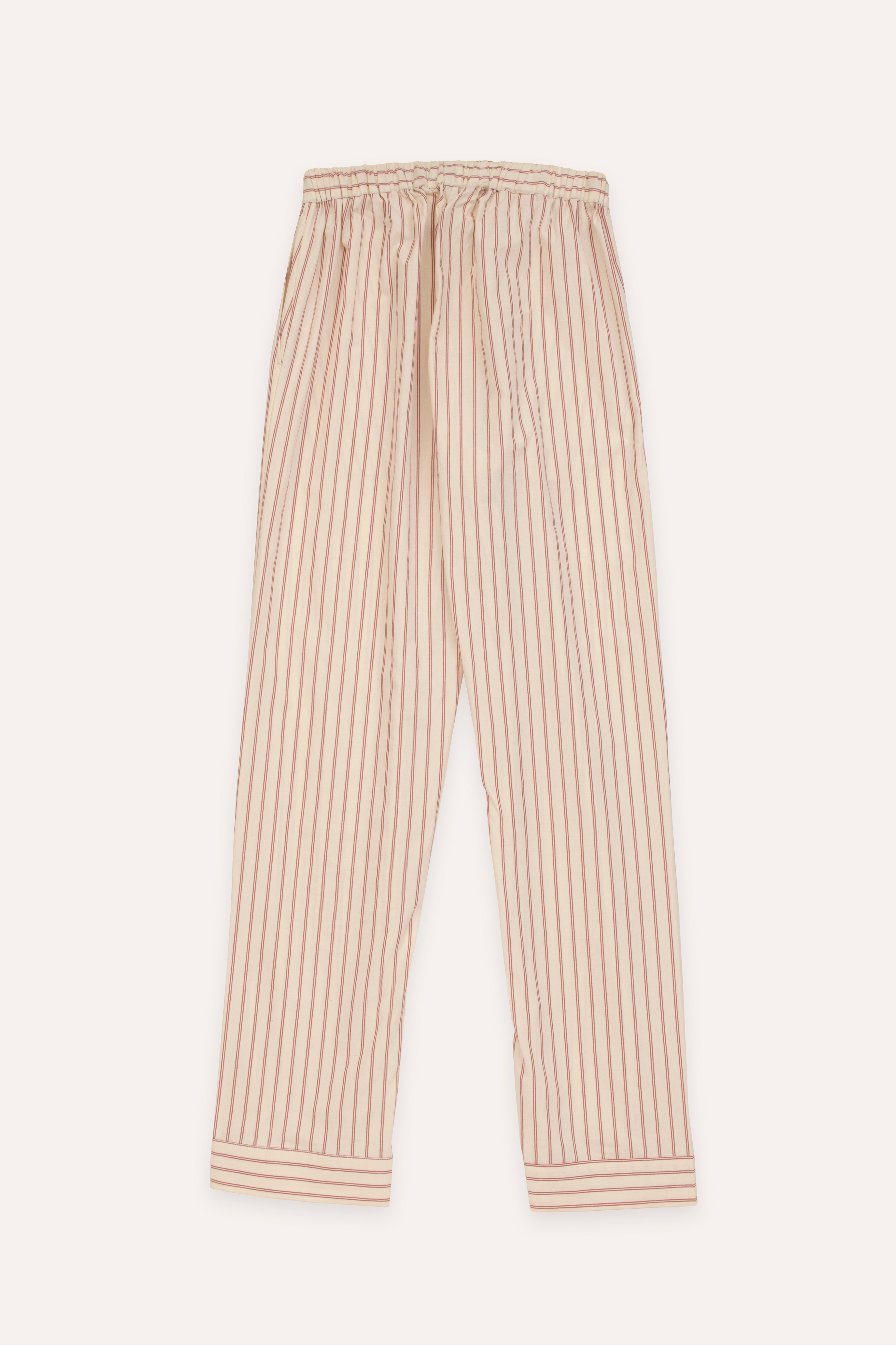 Striped cotton pants on a white background