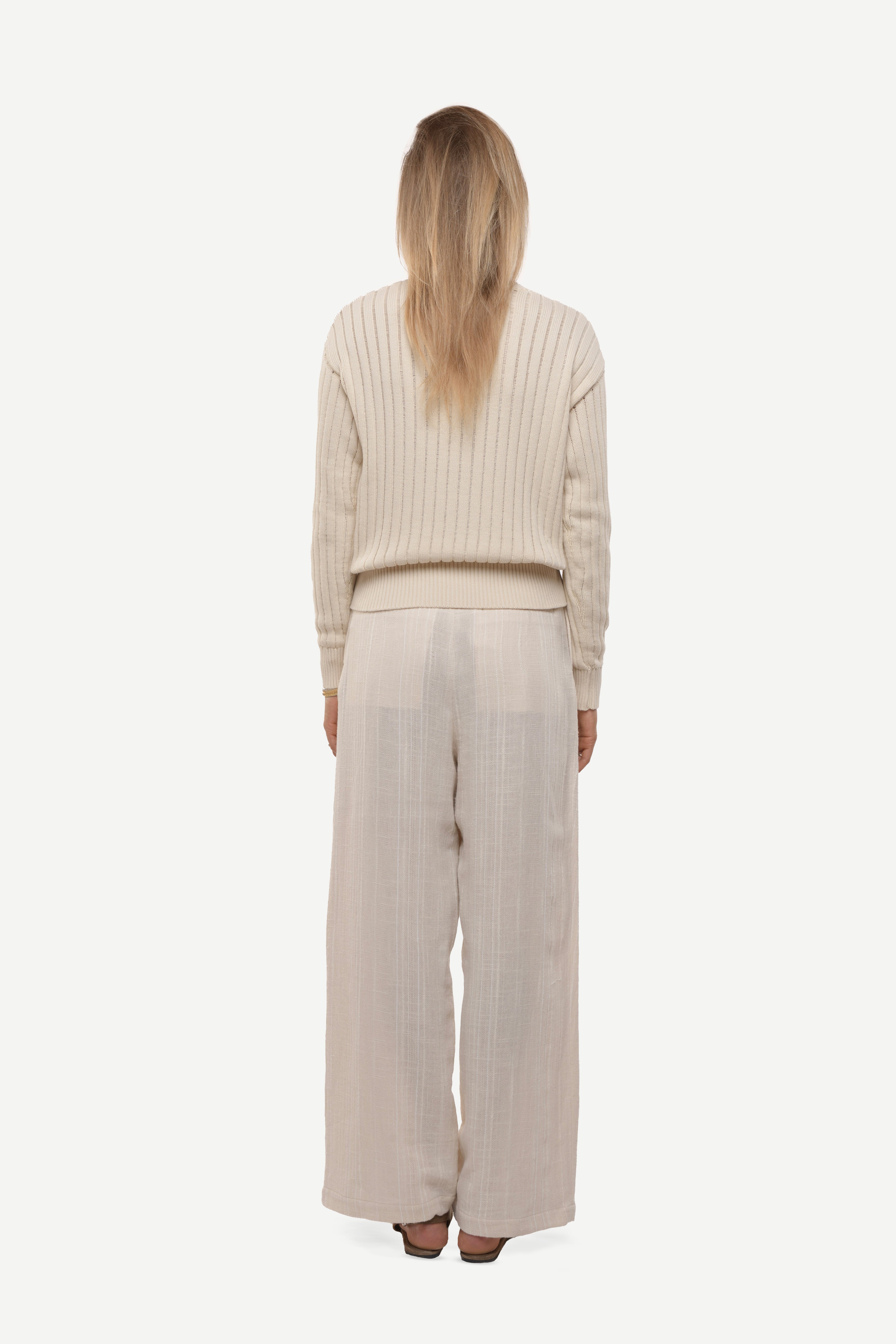 Calobra Open Knit Beige Sweater