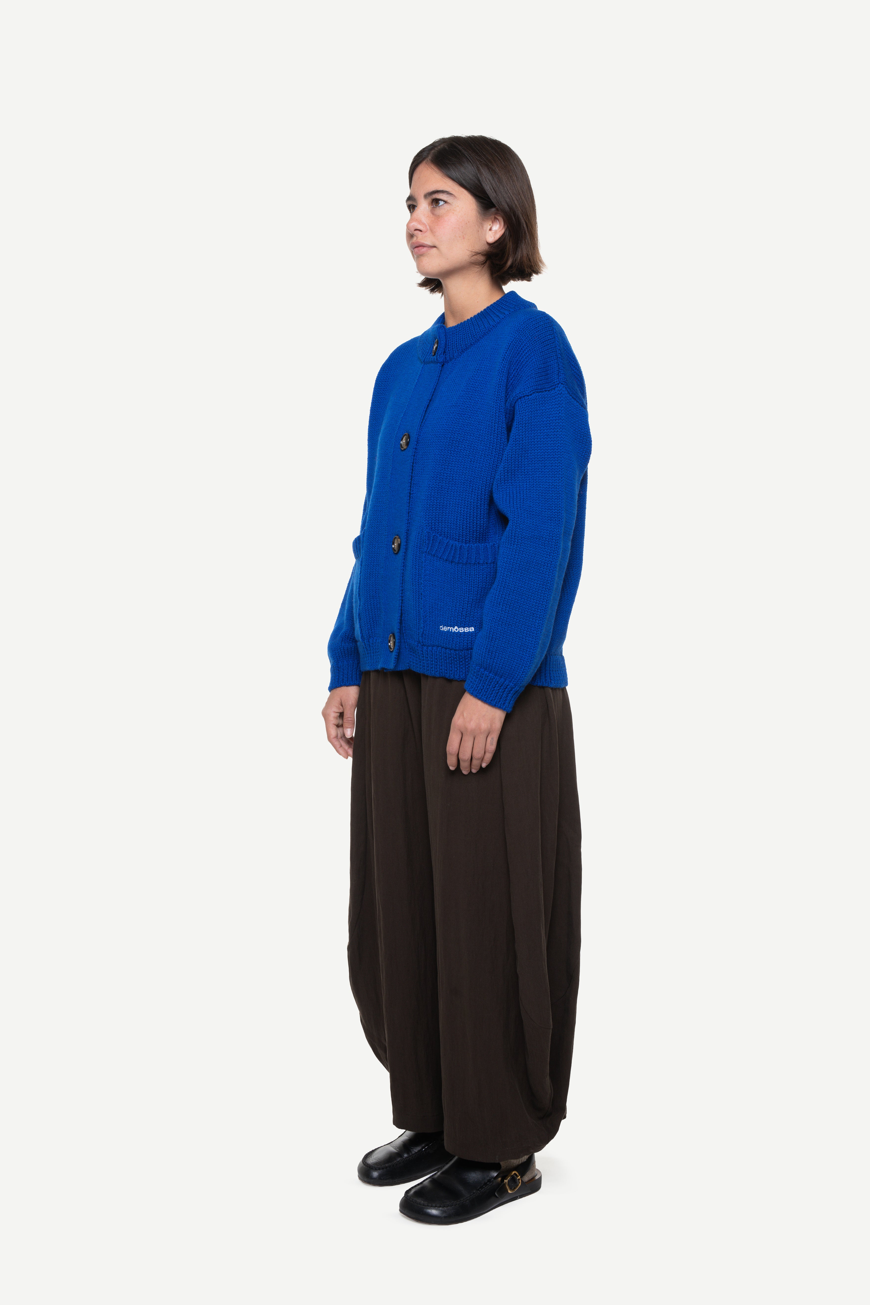 Creta Blue Wool Cardigan