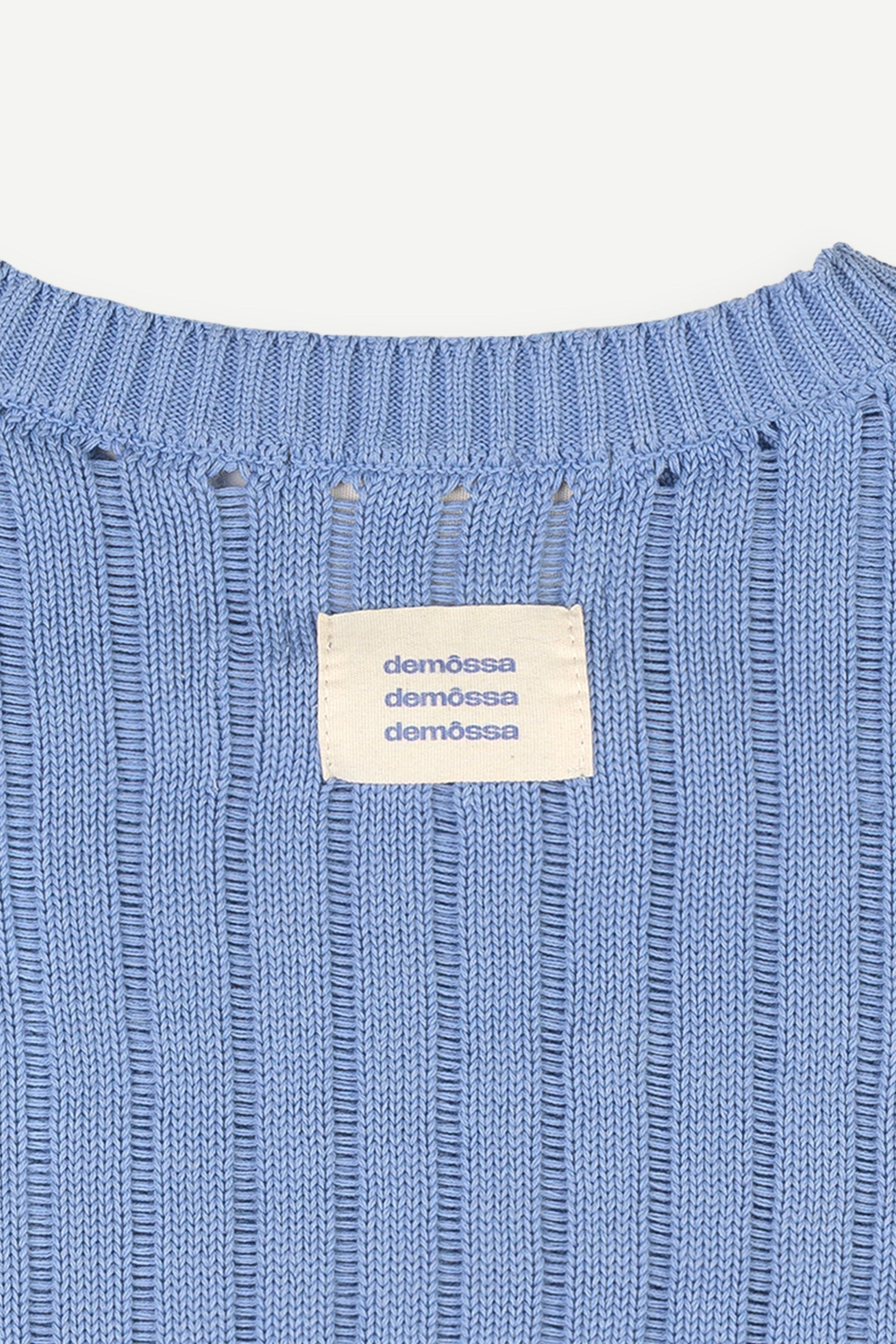Calobra Open Knit Blue Sweater