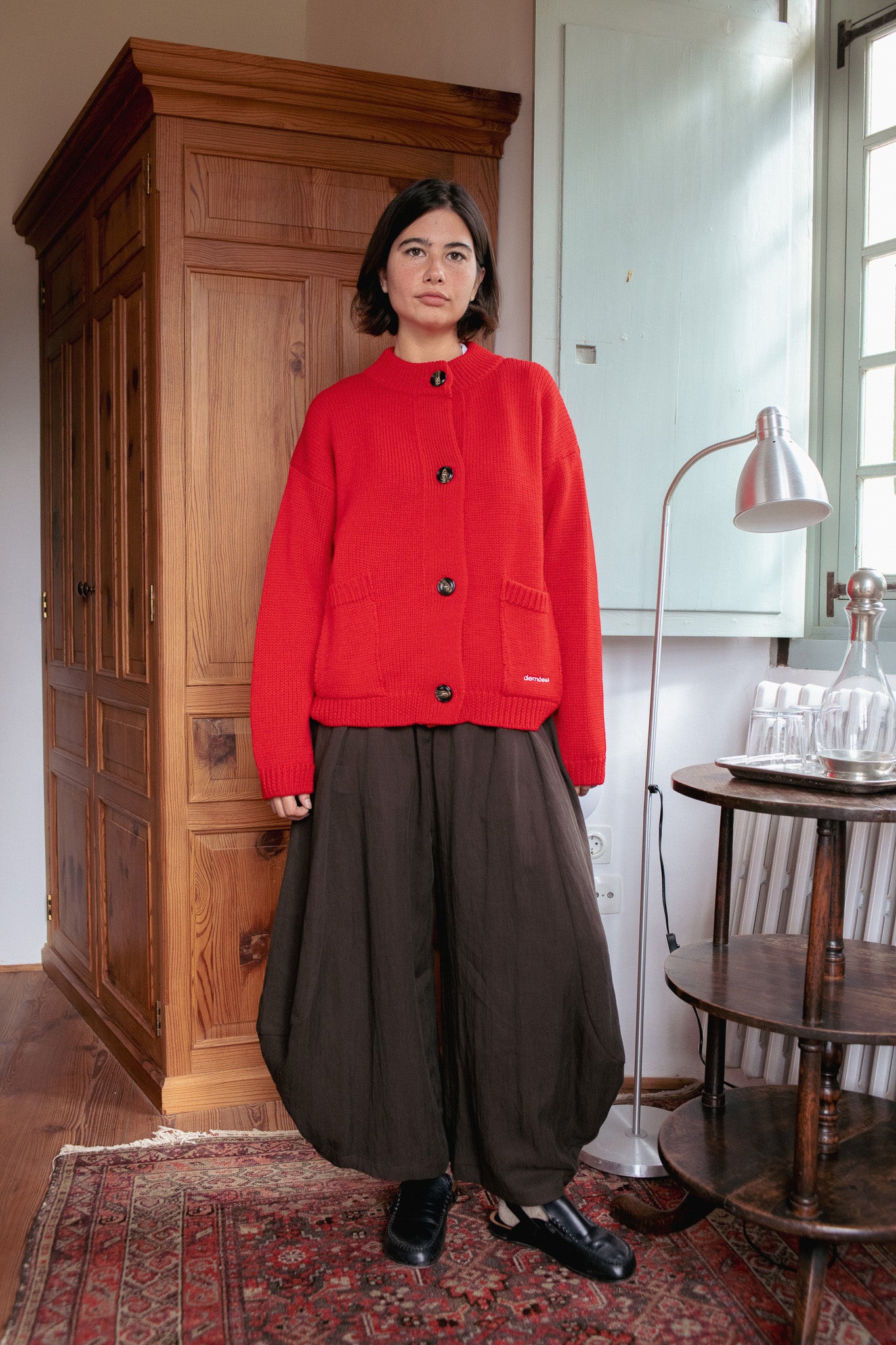 Creta Red Wool Cardigan