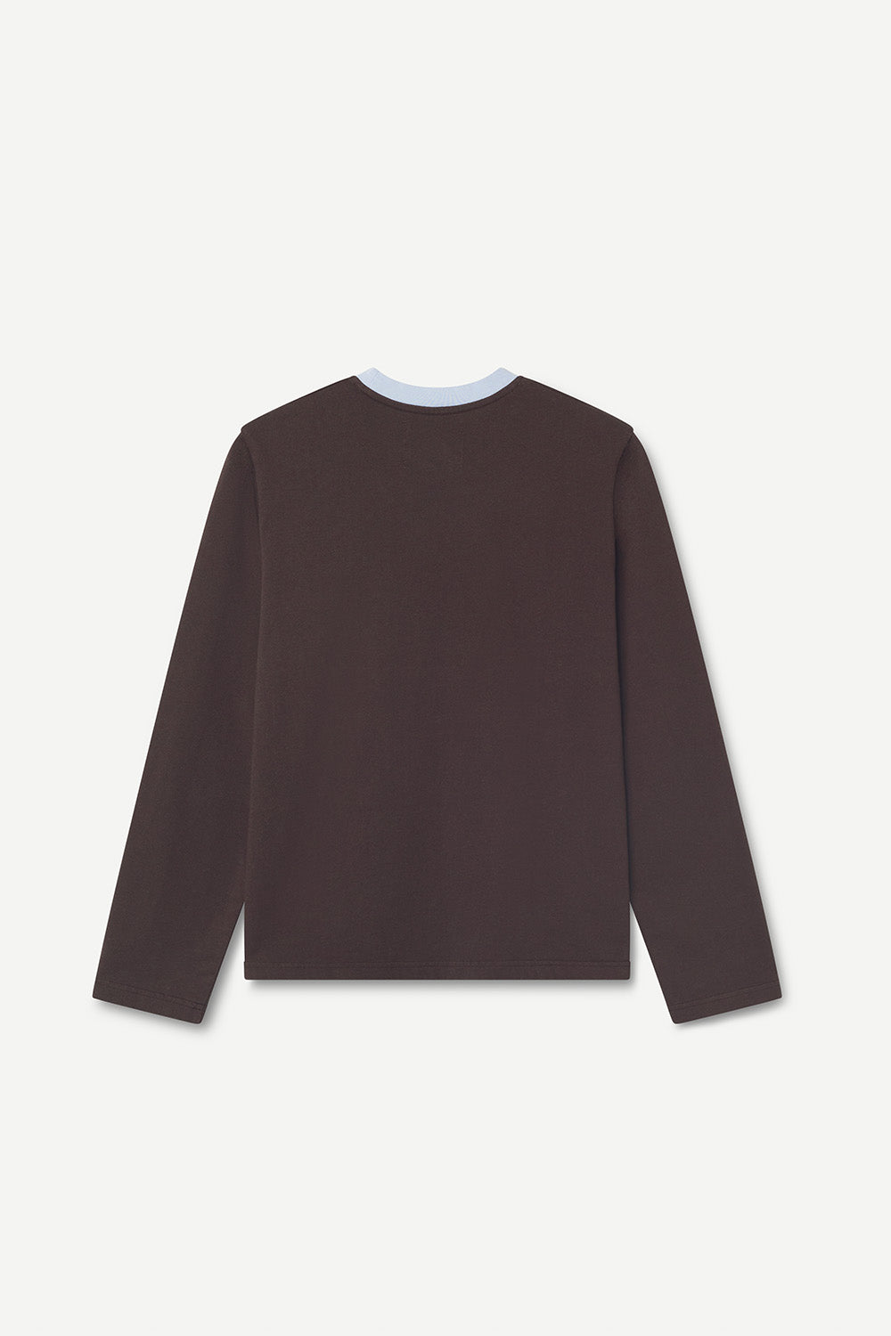 Brown long-sleeve shirt on a white background