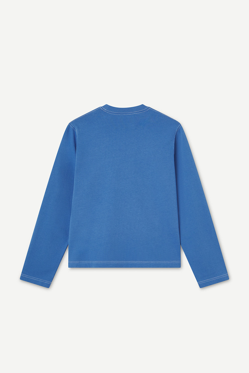 Blue long-sleeve shirt on a white background