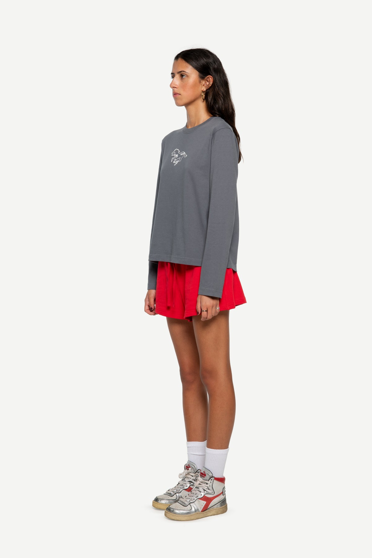 Uambon Dark Grey Long-Sleeved T-Shirt
