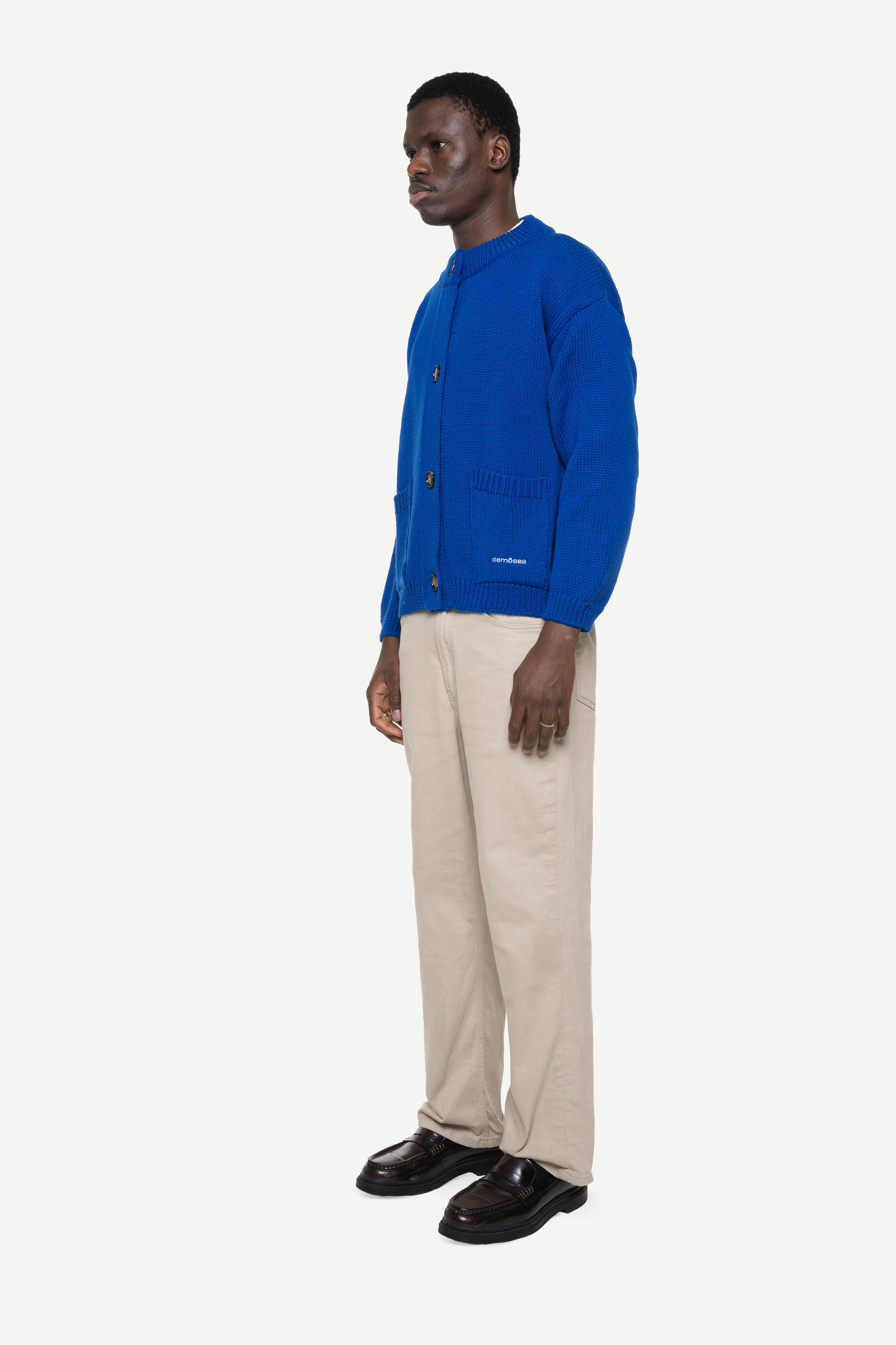 Creta Blue Wool Cardigan