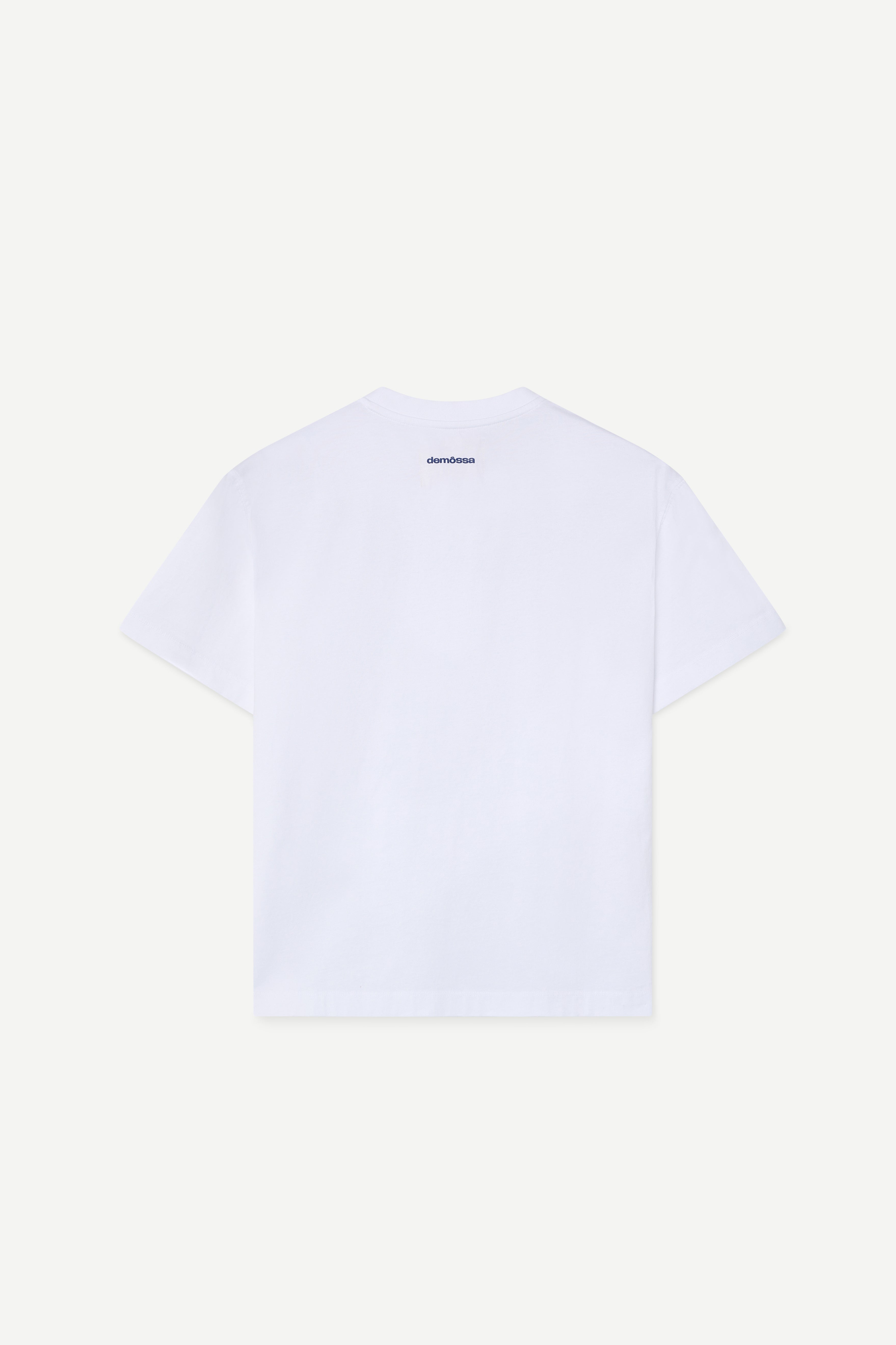 White t-shirt on a light gray background